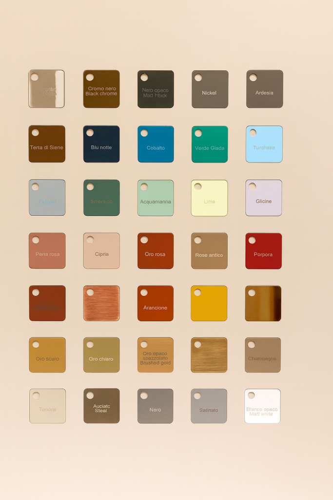 Campionario di Colori e Finiture Ceramiche in Palette Espositiva